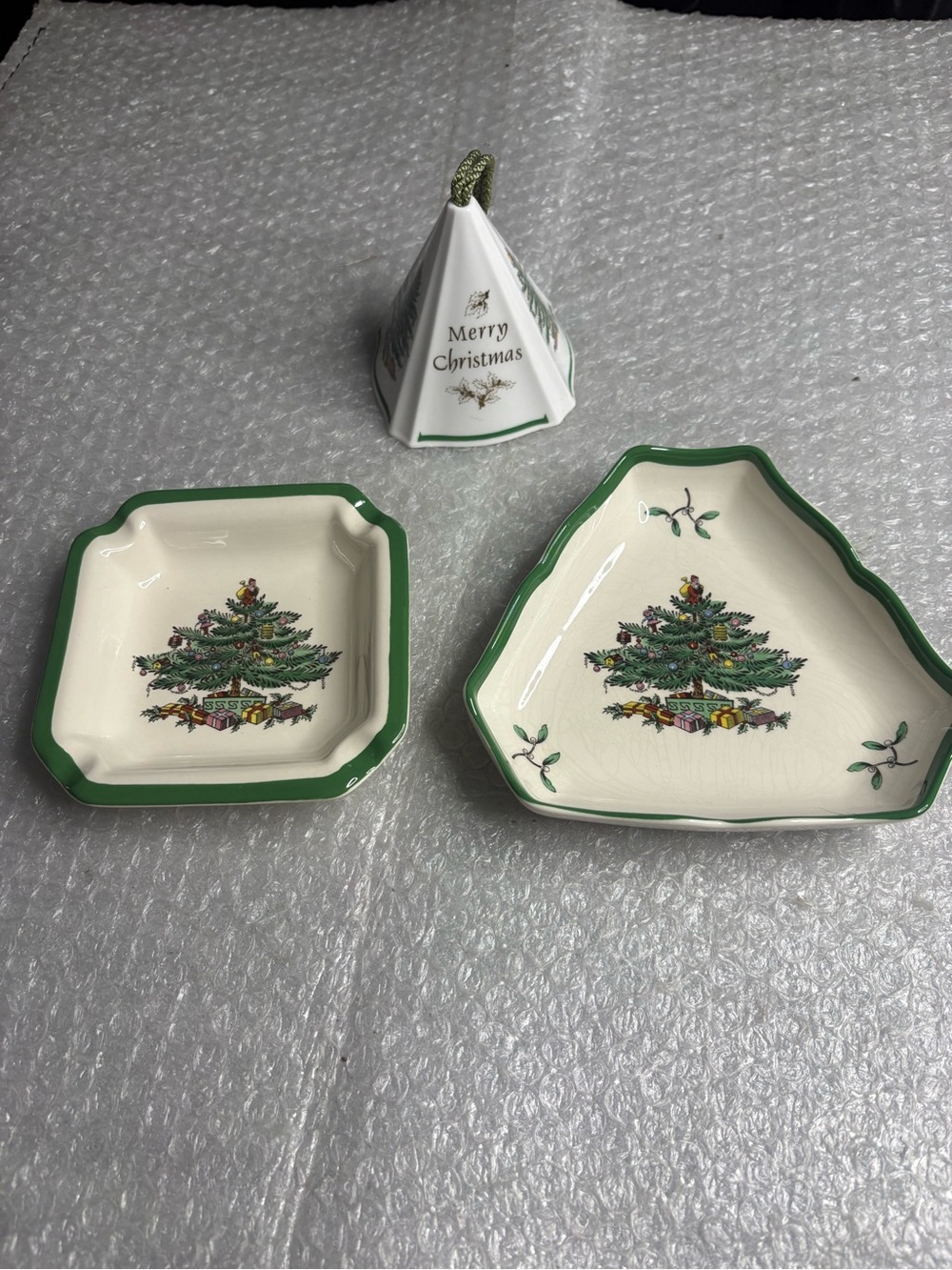 Spode classic Christmas Tree trinket and bell Bundle